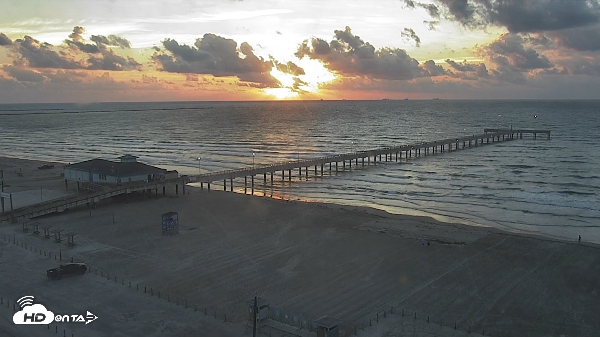 Snapshot of The Dunes - Port Aransas Live Beach Cam taken Sep 24, 2026, 7:28am CDT