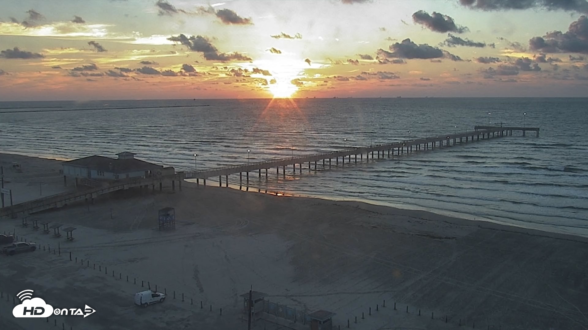 Snapshot of The Dunes - Port Aransas Live Beach Cam taken Sep 25, 2026, 7:26am CDT