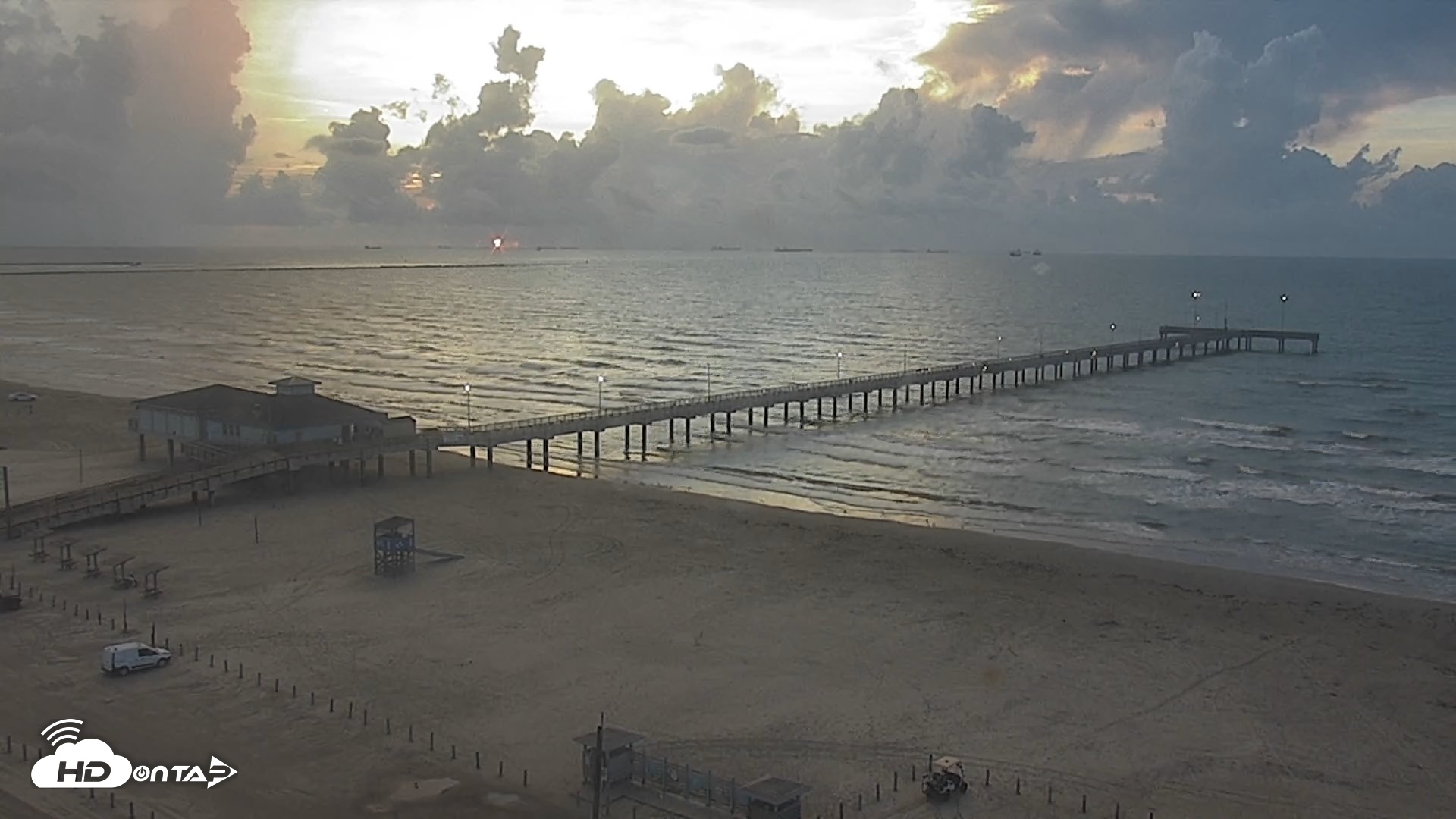 Snapshot of The Dunes - Port Aransas Live Beach Cam taken Sep 8, 2026, 7:13am CDT