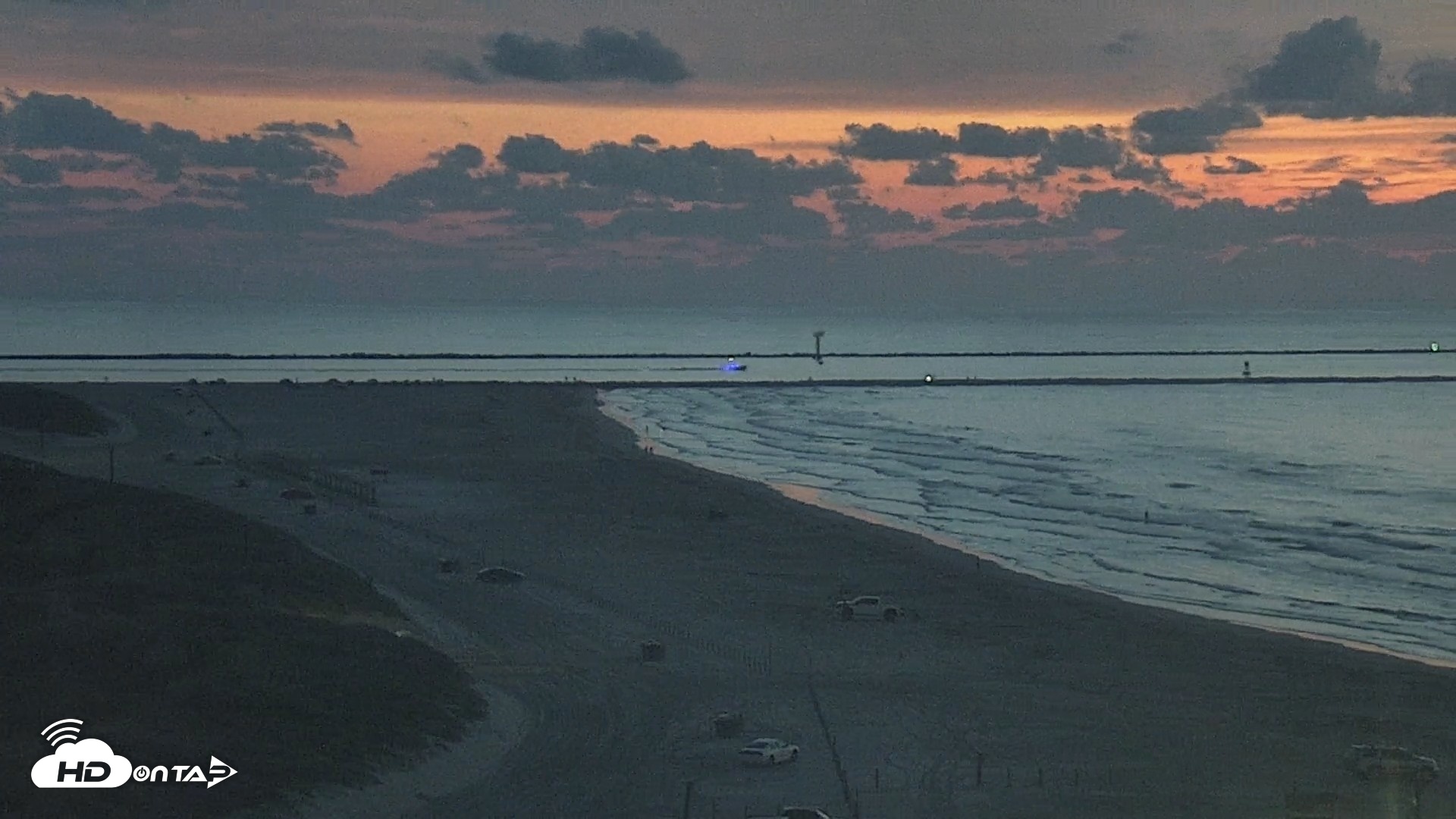 Snapshot of The Dunes - Port Aransas Live Beach Cam taken Sep 27, 2026, 6:54am CDT