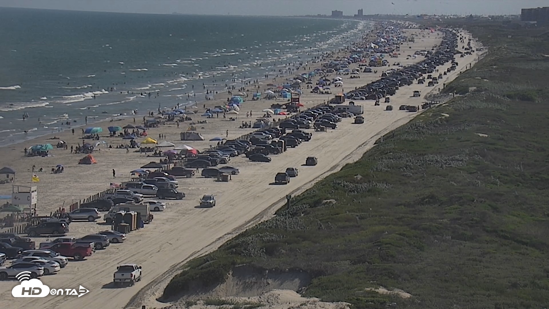 Snapshot of The Dunes - Port Aransas Live Beach Cam taken Aug 9, 2025, 4:52pm CDT