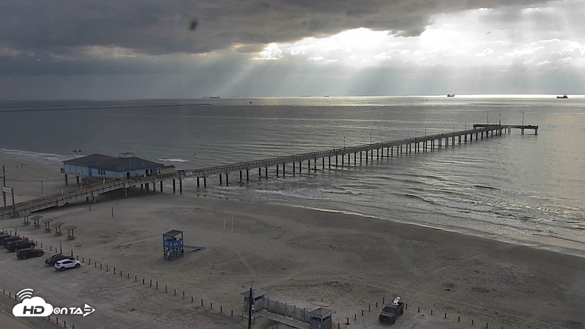 Snapshot of The Dunes - Port Aransas Live Beach Cam taken Oct 16, 2025, 9:16am CDT