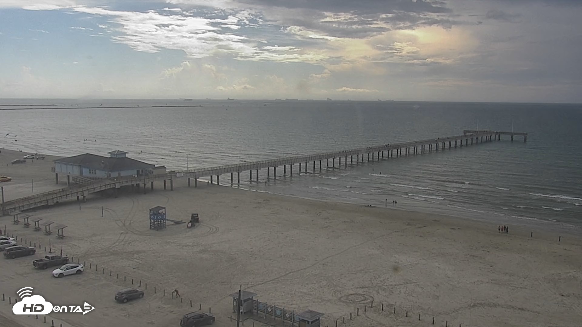 Snapshot of The Dunes - Port Aransas Live Beach Cam taken Aug 29, 2026, 10:32am CDT