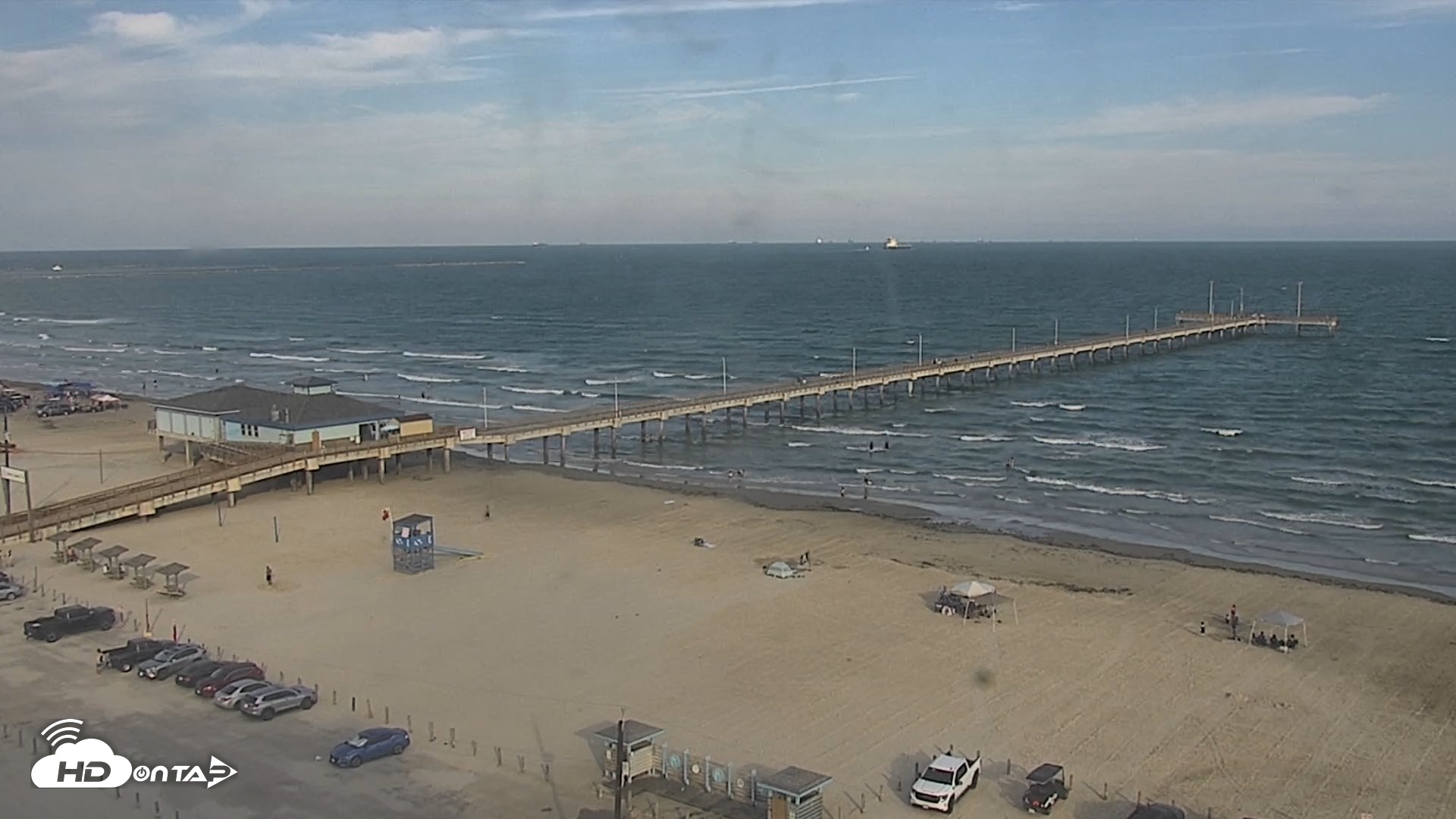 Snapshot of The Dunes - Port Aransas Live Beach Cam taken Sep 26, 2026, 5:48pm CDT