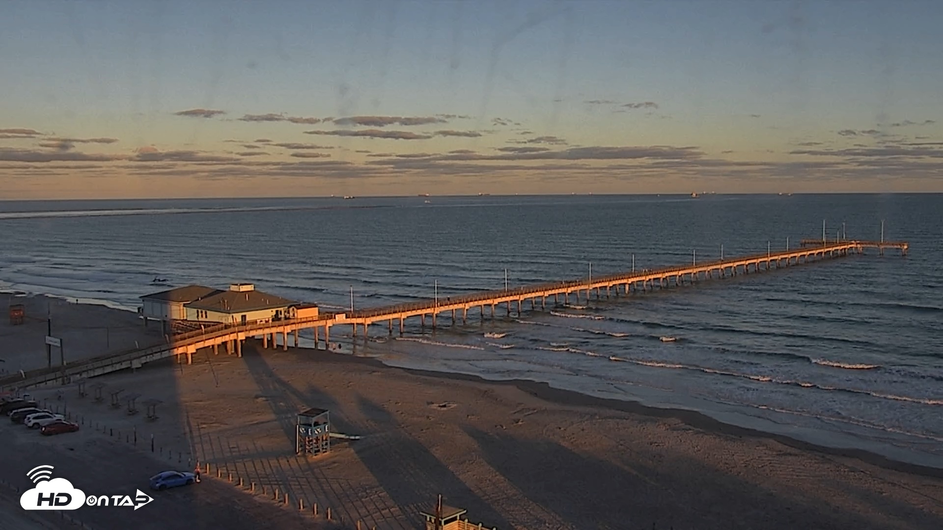 Snapshot of The Dunes - Port Aransas Live Beach Cam taken Nov 5, 2025, 5:25pm CST