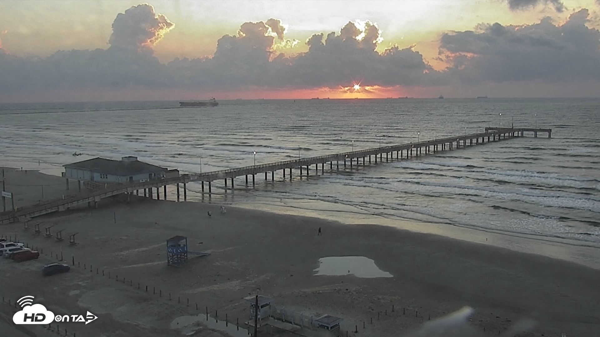 Snapshot of The Dunes - Port Aransas Live Beach Cam taken Oct 10, 2025, 7:34am CDT