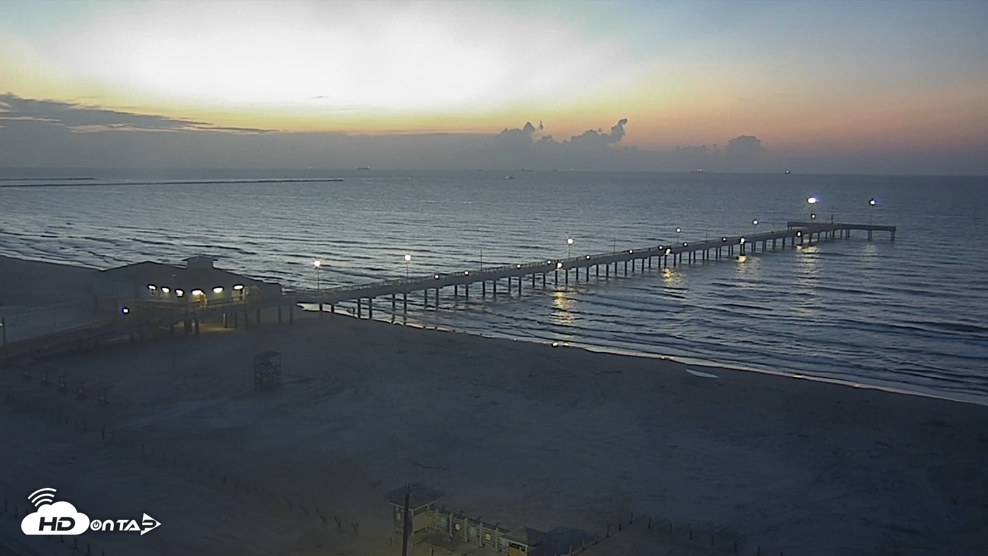 Snapshot of The Dunes - Port Aransas Live Beach Cam taken Sep 1, 2026, 6:51am CDT