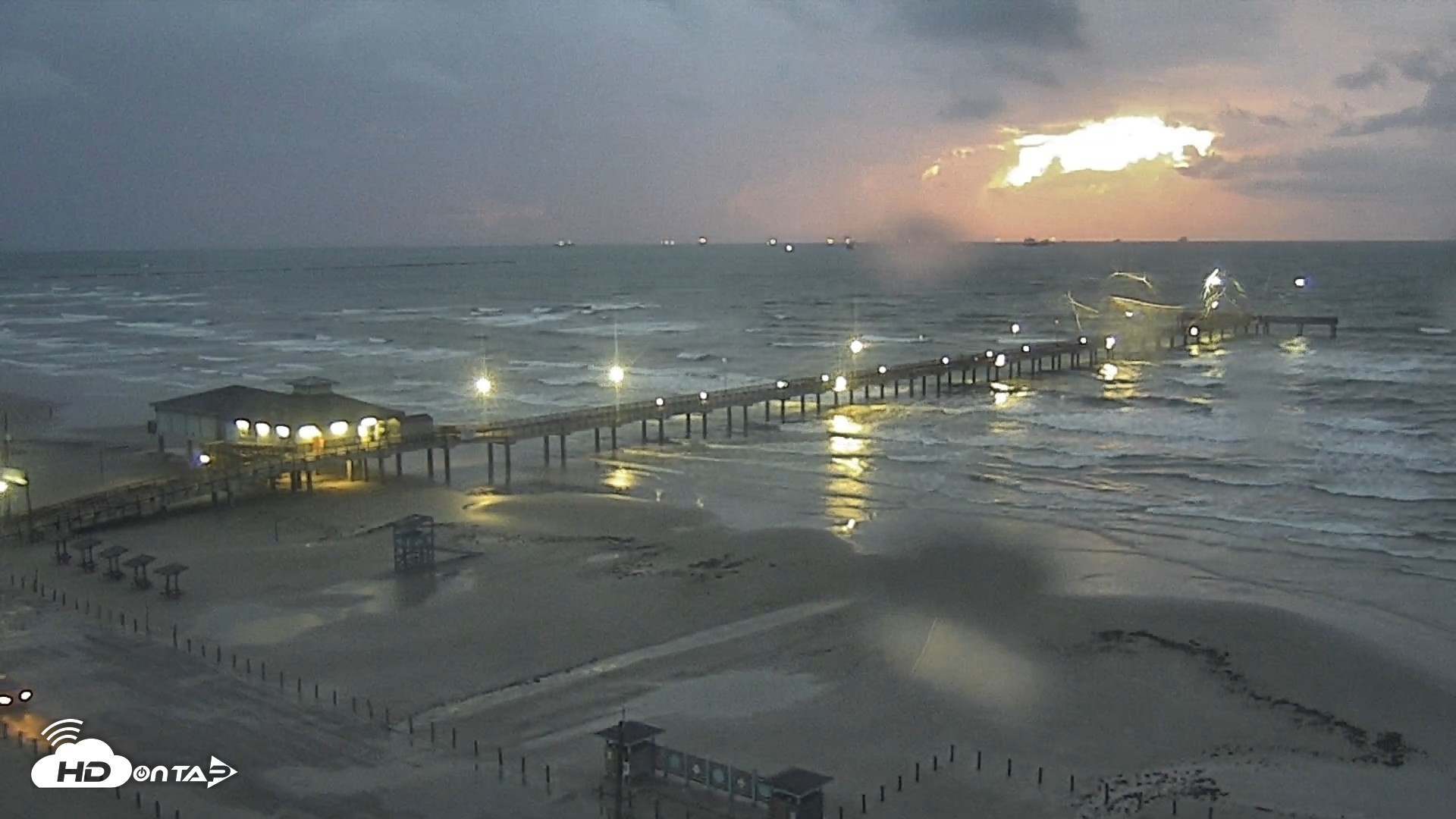 Snapshot of The Dunes - Port Aransas Live Beach Cam taken Oct 2, 2026, 7:12am CDT