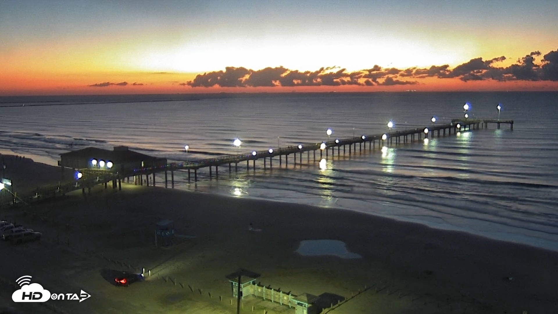 Snapshot of The Dunes - Port Aransas Live Beach Cam taken Oct 11, 2025, 7:00am CDT