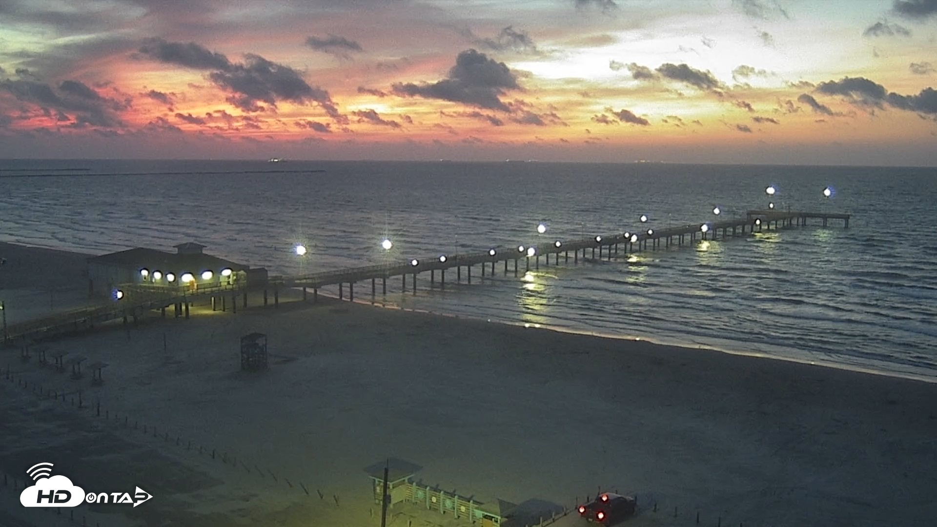 Snapshot of The Dunes - Port Aransas Live Beach Cam taken Sep 2, 2026, 6:50am CDT