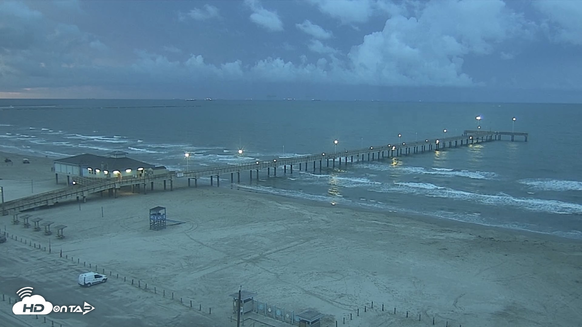 Snapshot of The Dunes - Port Aransas Live Beach Cam taken Sep 10, 2026, 7:09am CDT