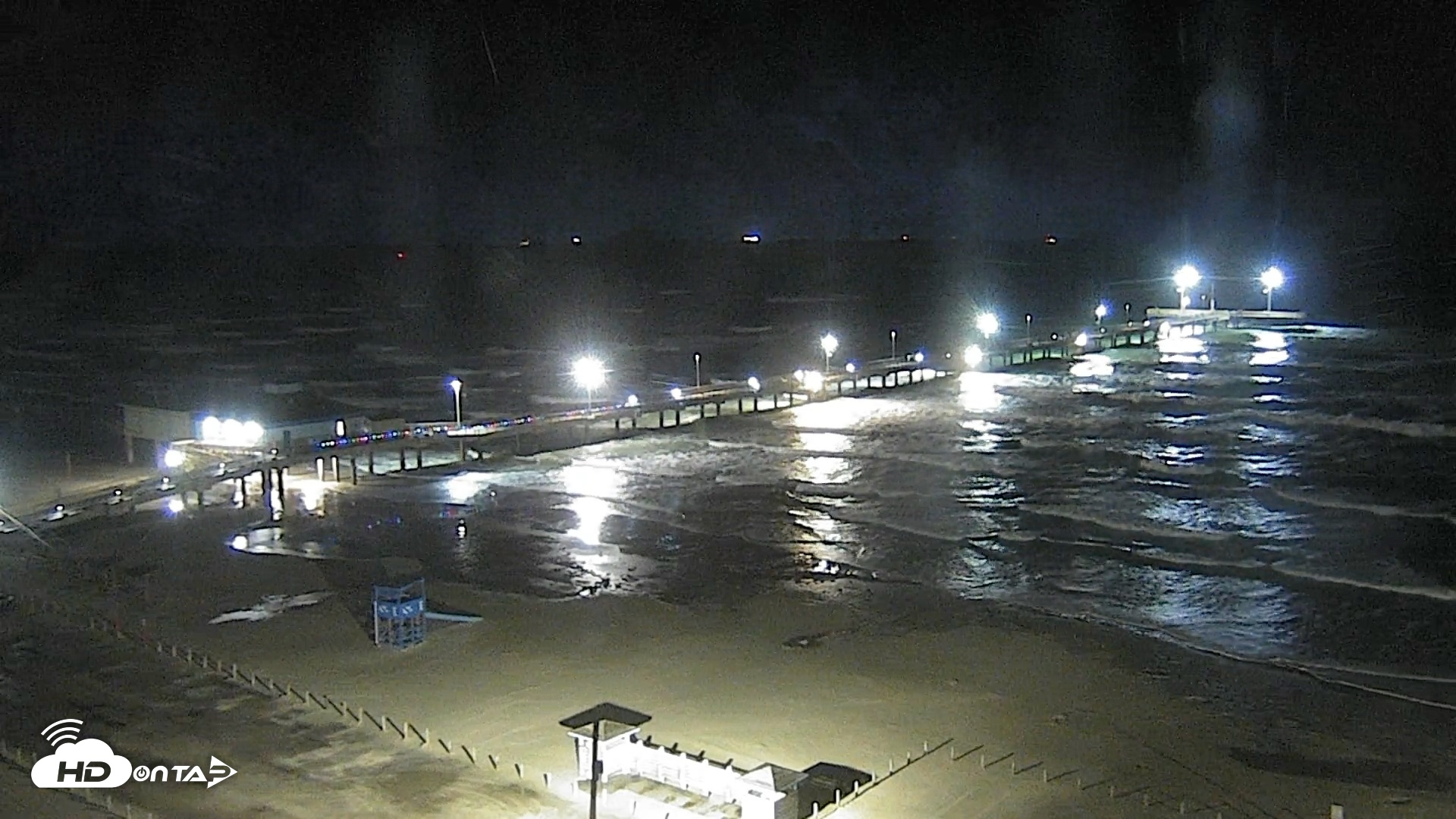 Snapshot of The Dunes - Port Aransas Live Beach Cam taken Oct 25, 2025, 7:53pm CDT