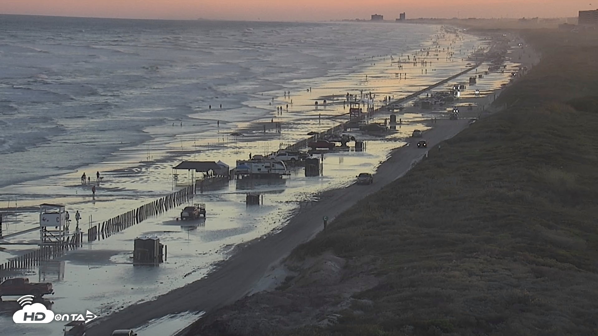 Snapshot of The Dunes - Port Aransas Live Beach Cam taken Oct 9, 2026, 6:59pm CDT