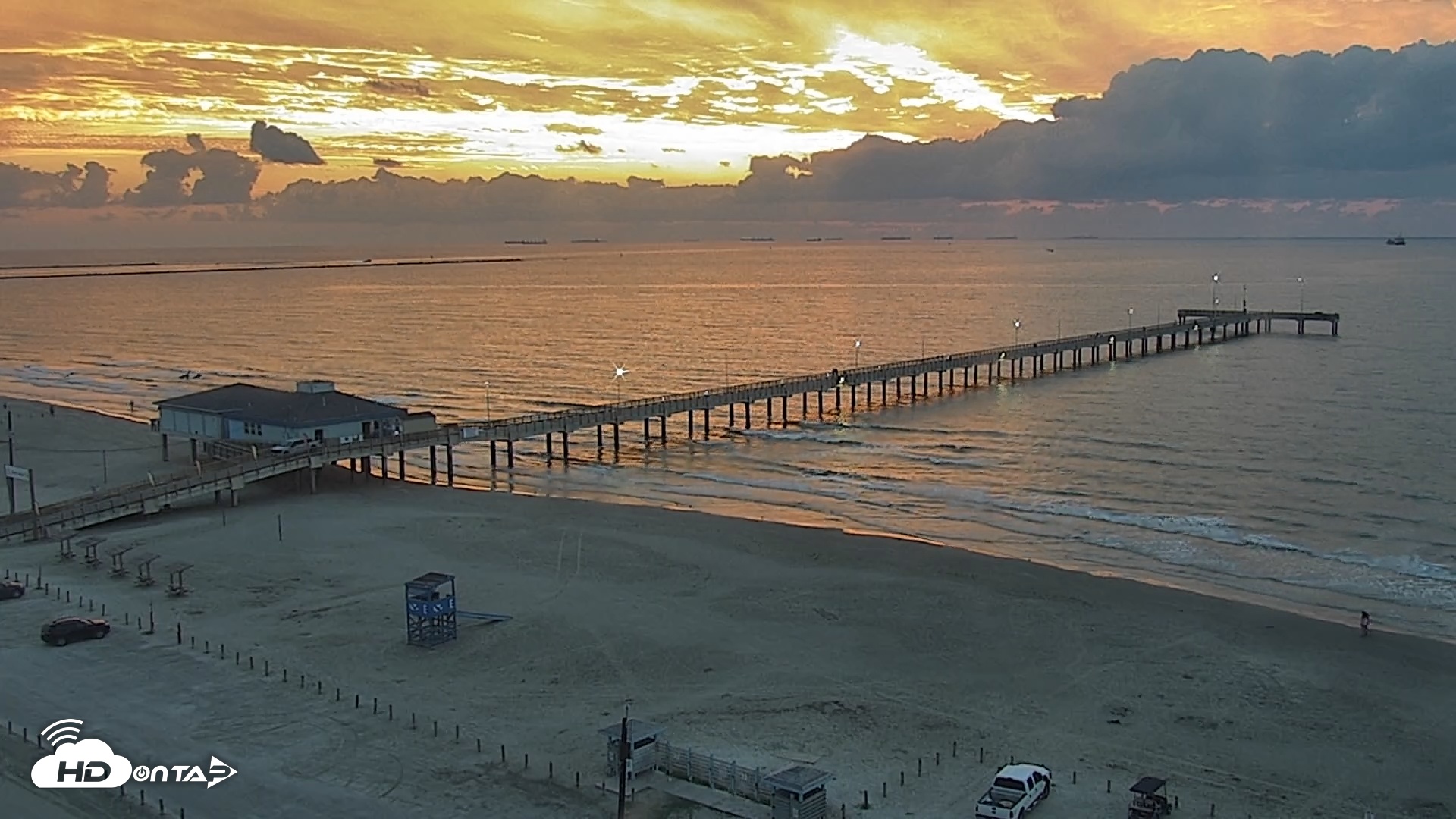 Snapshot of The Dunes - Port Aransas Live Beach Cam taken Oct 16, 2025, 7:26am CDT