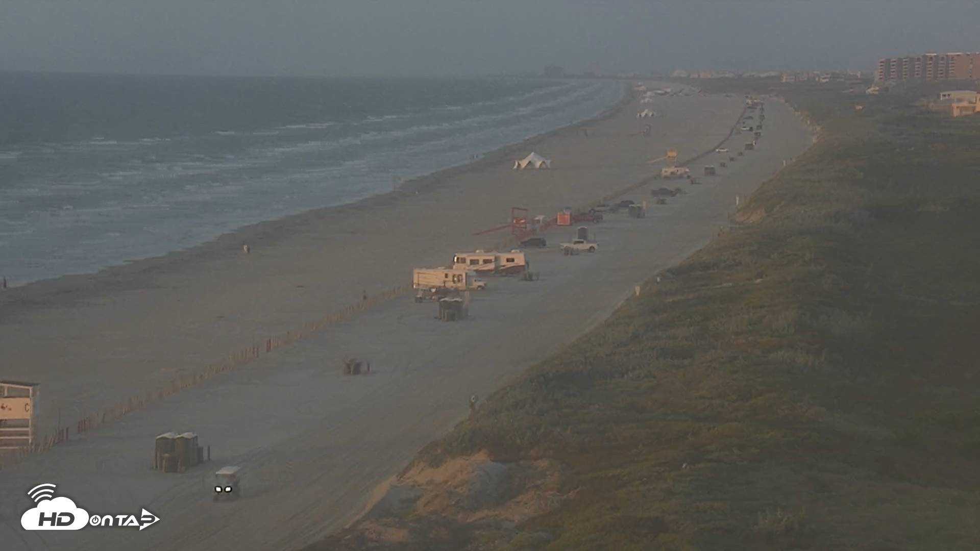 Snapshot of The Dunes - Port Aransas Live Beach Cam taken Sep 4, 2026, 7:24am CDT