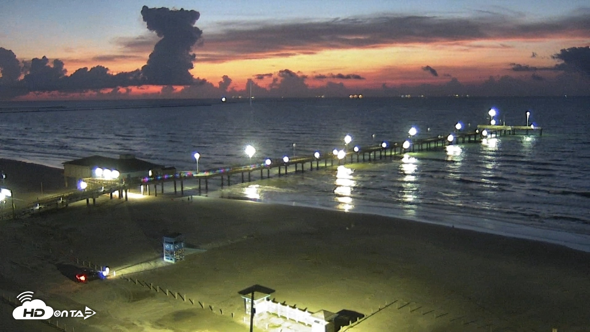 Snapshot of The Dunes - Port Aransas Live Beach Cam taken Oct 7, 2025, 6:52am CDT
