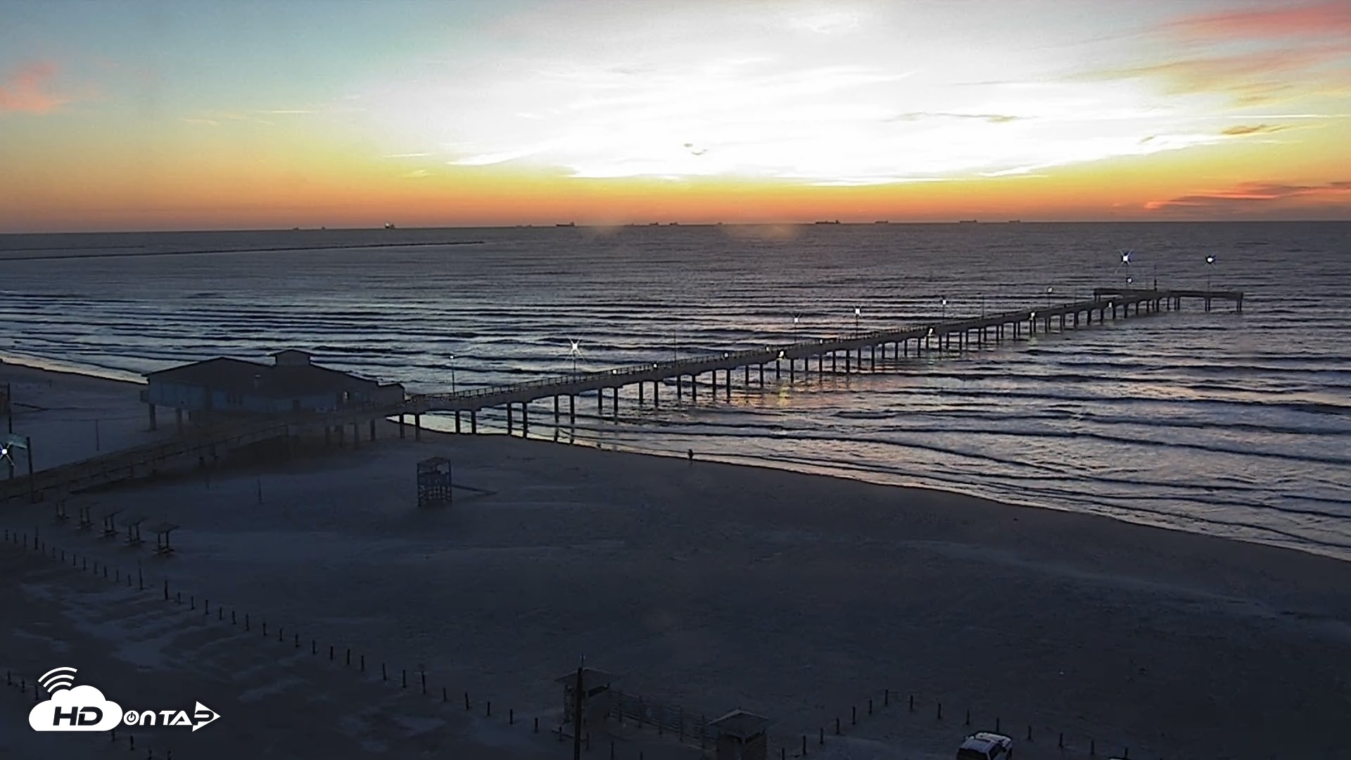 Snapshot of The Dunes - Port Aransas Live Beach Cam taken Feb 23, 2026, 6:45am CST