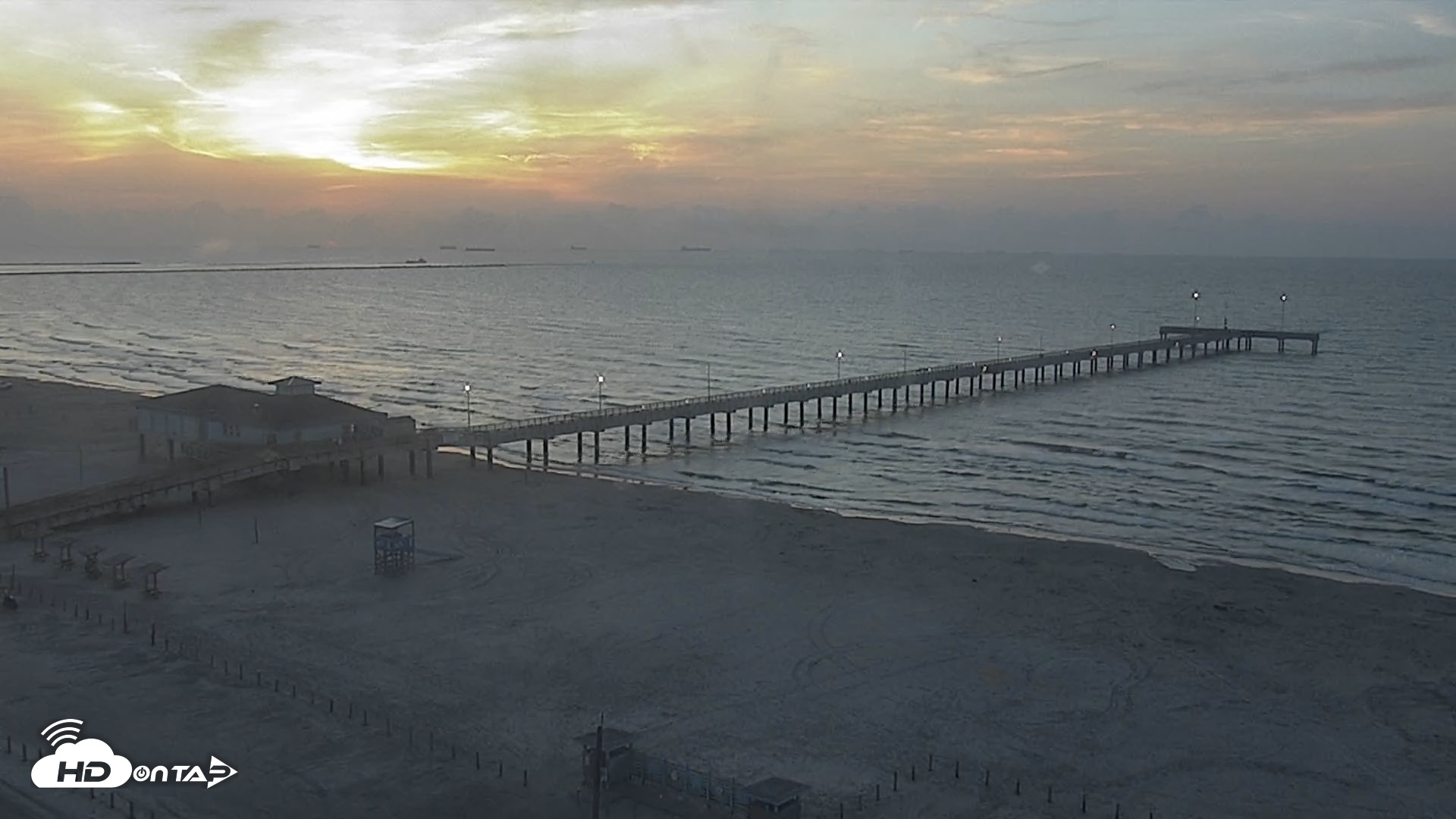 Snapshot of The Dunes - Port Aransas Live Beach Cam taken Aug 24, 2026, 7:05am CDT