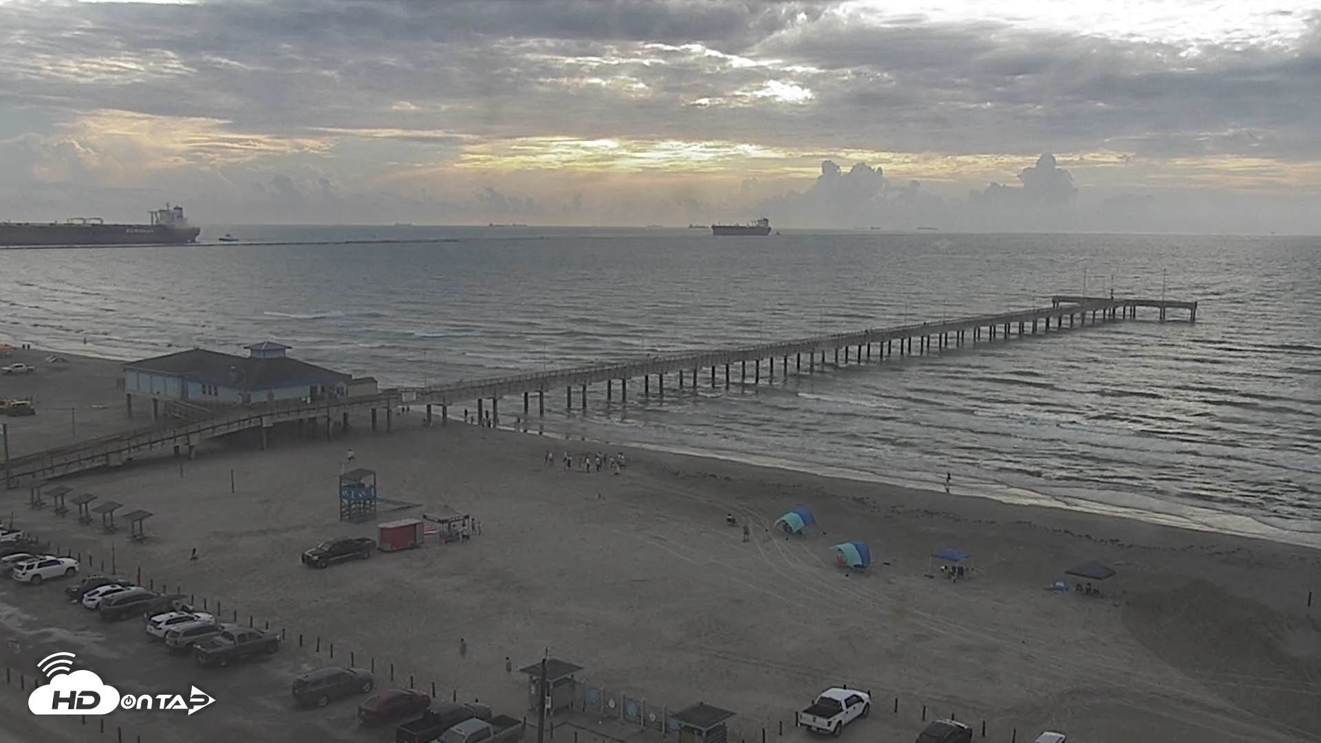 Snapshot of The Dunes - Port Aransas Live Beach Cam taken Sep 5, 2026, 9:03am CDT