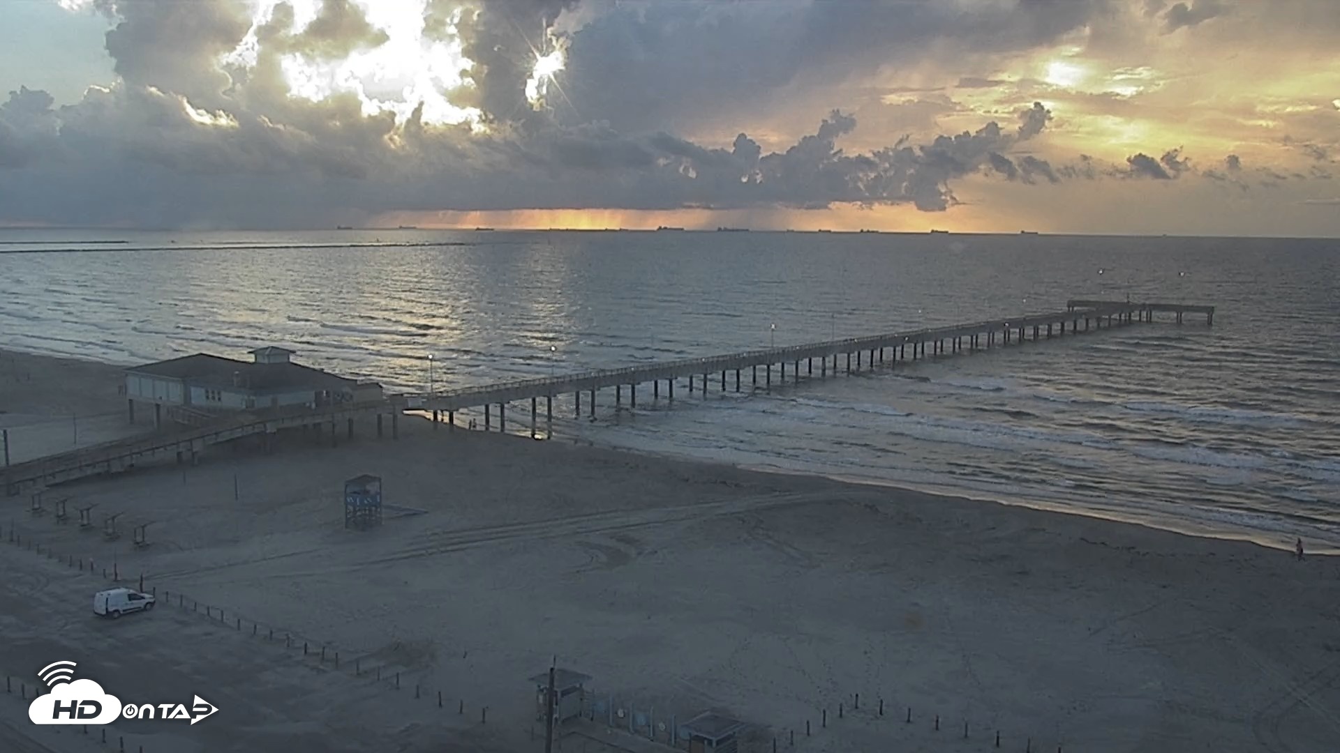 Snapshot of The Dunes - Port Aransas Live Beach Cam taken Sep 9, 2026, 7:45am CDT