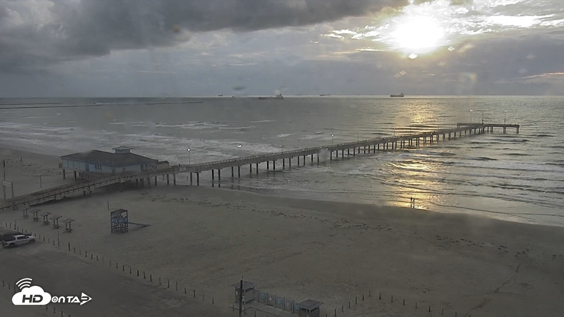 Snapshot of The Dunes - Port Aransas Live Beach Cam taken Oct 26, 2026, 8:02am CDT