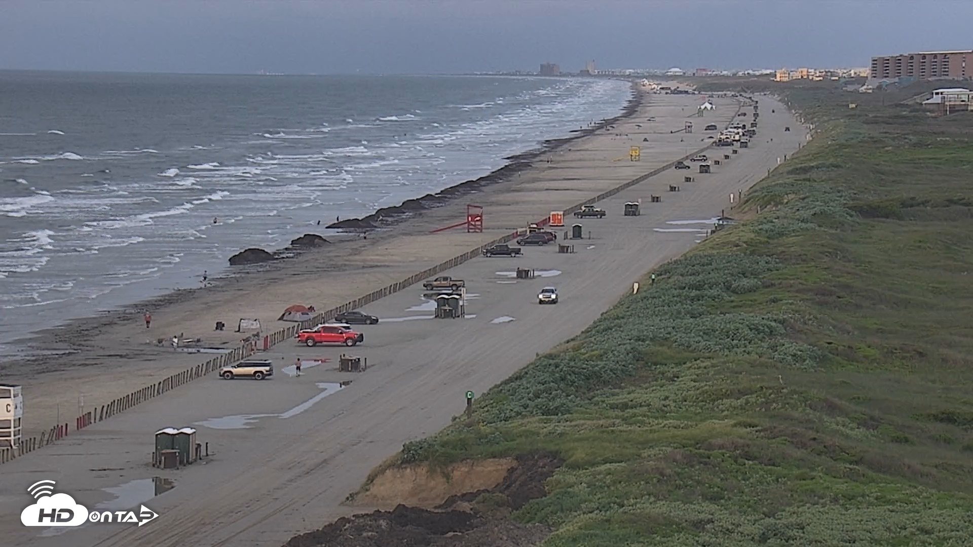 Snapshot of The Dunes - Port Aransas Live Beach Cam taken Jun 5, 2026, 6:49am CDT