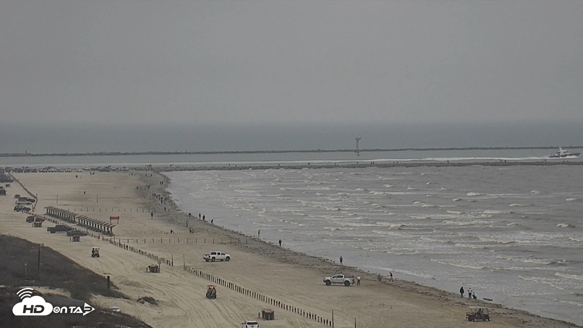 Snapshot of The Dunes - Port Aransas Live Beach Cam taken Feb 8, 2025, 11:15am CST