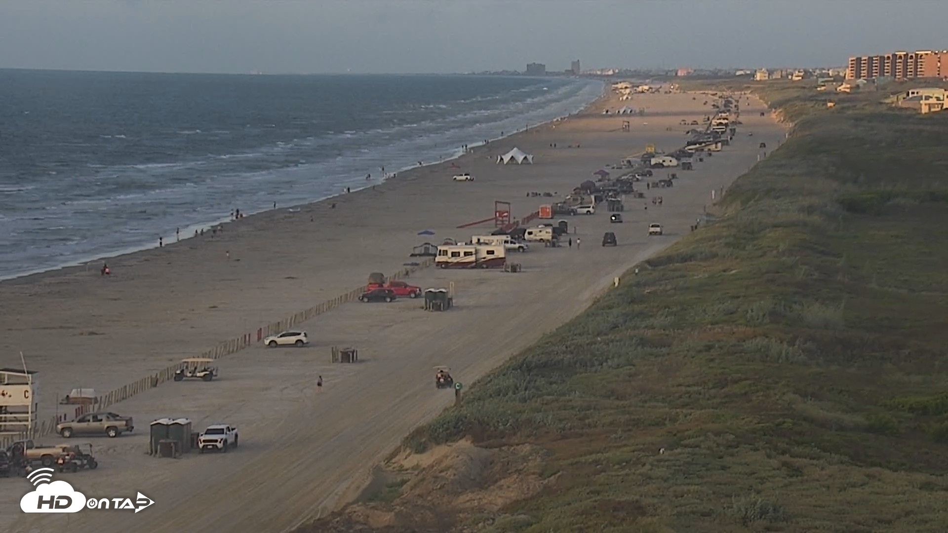 Snapshot of The Dunes - Port Aransas Live Beach Cam taken Sep 7, 2026, 7:34am CDT