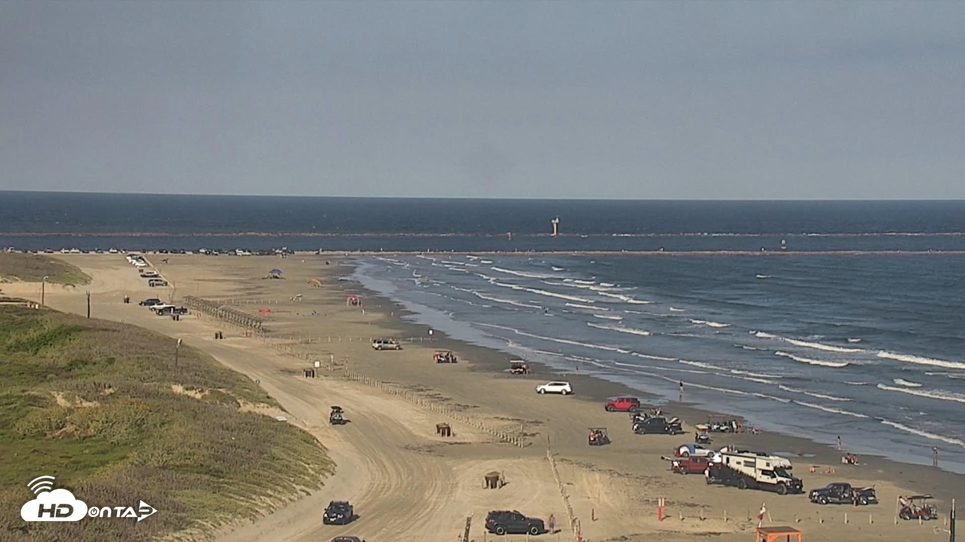 Snapshot of The Dunes - Port Aransas Live Beach Cam taken Oct 8, 2026, 5:10pm CDT