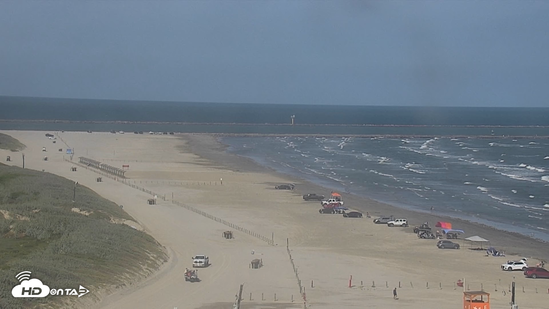 Snapshot of The Dunes - Port Aransas Live Beach Cam taken Sep 3, 2026, 4:42pm CDT