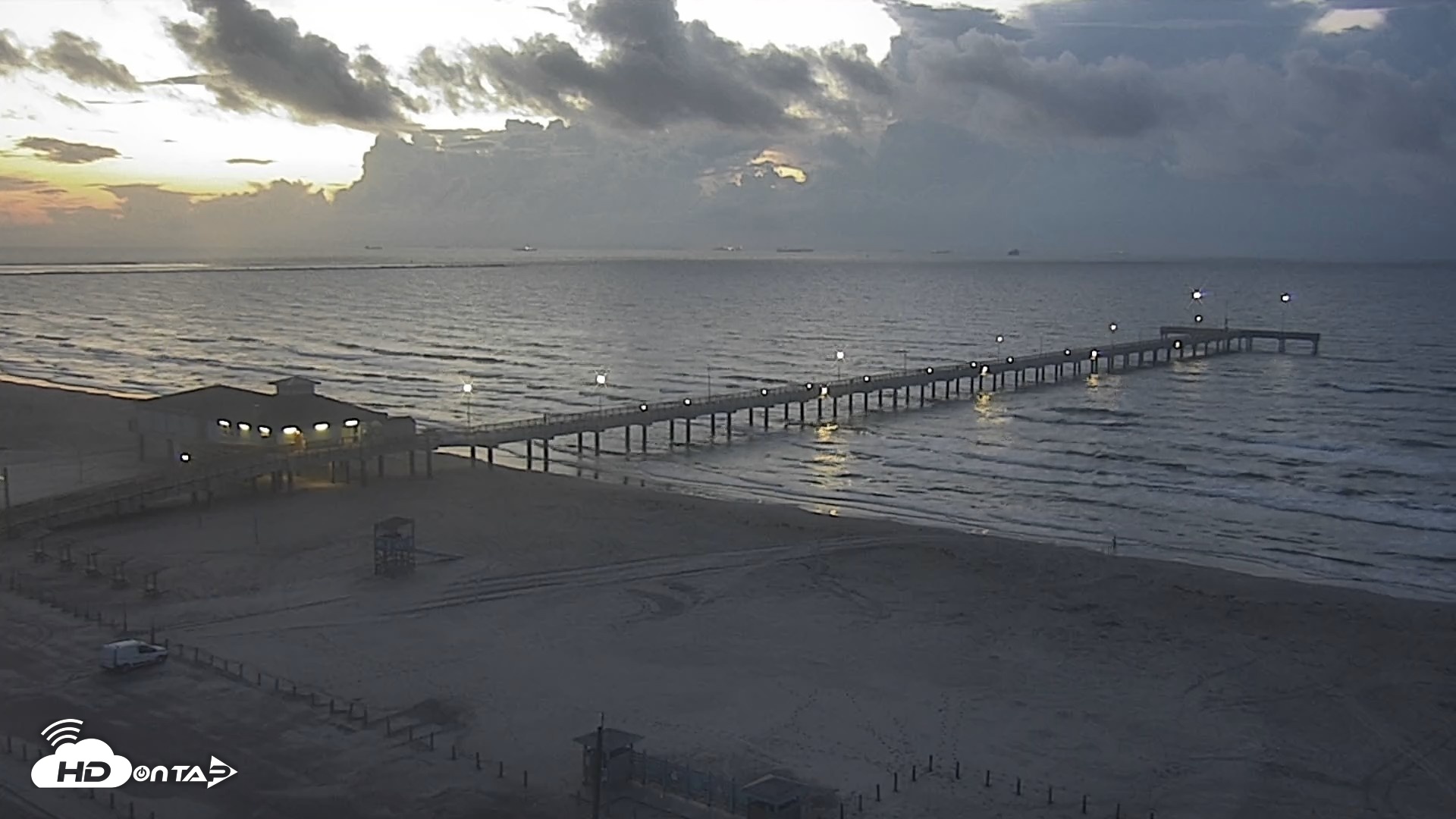 Snapshot of The Dunes - Port Aransas Live Beach Cam taken Sep 9, 2026, 6:58am CDT