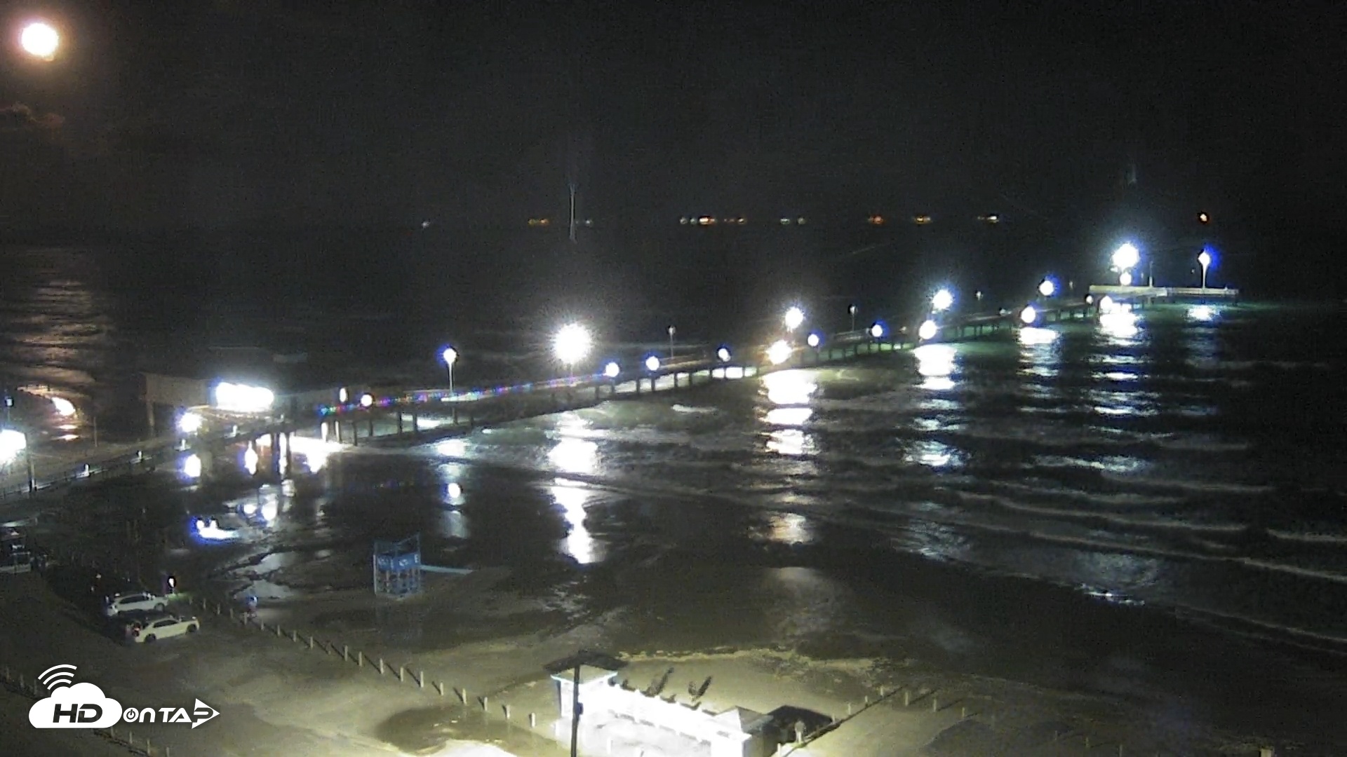 Snapshot of The Dunes - Port Aransas Live Beach Cam taken Oct 9, 2025, 9:38pm CDT