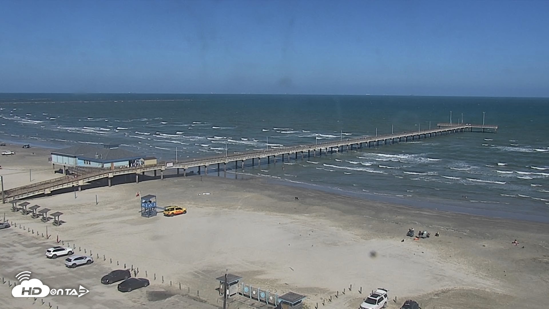 Snapshot of The Dunes - Port Aransas Live Beach Cam taken Aug 11, 2026, 4:40pm CDT