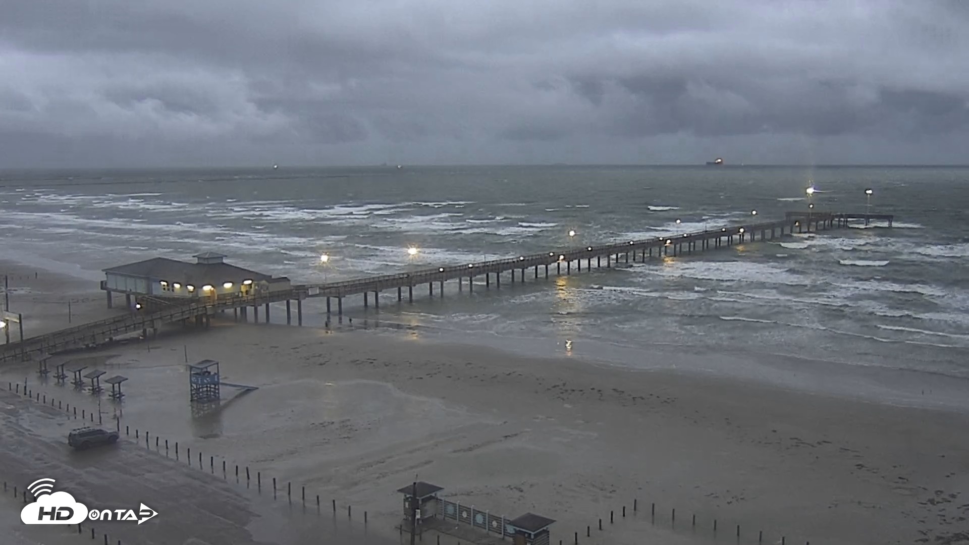 Snapshot of The Dunes - Port Aransas Live Beach Cam taken Oct 27, 2026, 7:44am CDT