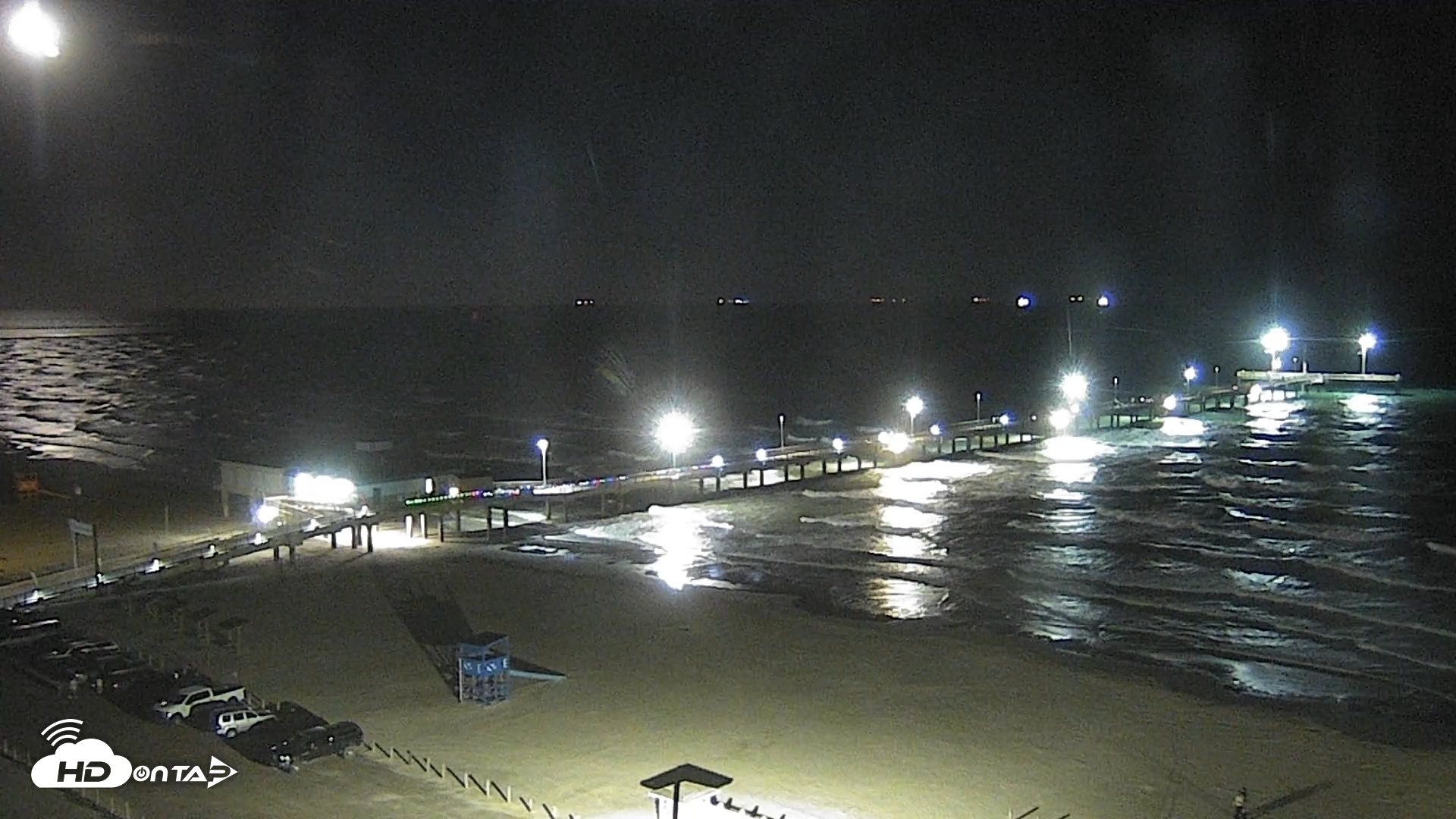 Snapshot of The Dunes - Port Aransas Live Beach Cam taken Nov 7, 2025, 8:34pm CST