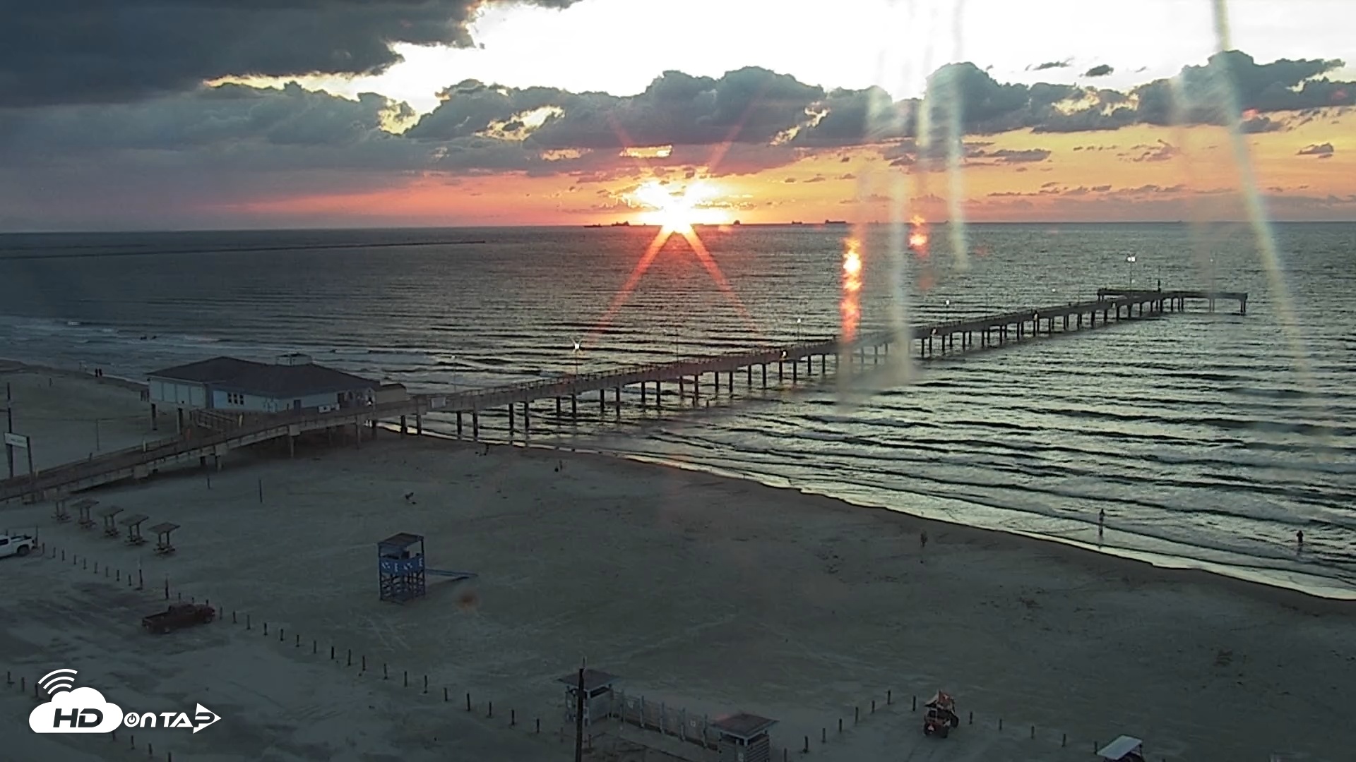 Snapshot of The Dunes - Port Aransas Live Beach Cam taken Sep 28, 2025, 7:23am CDT