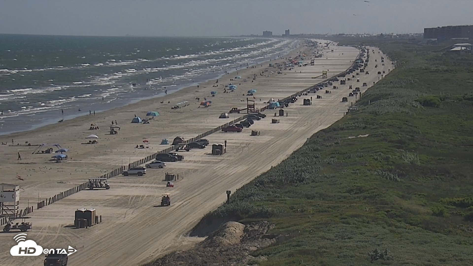Snapshot of The Dunes - Port Aransas Live Beach Cam taken Aug 11, 2026, 4:40pm CDT