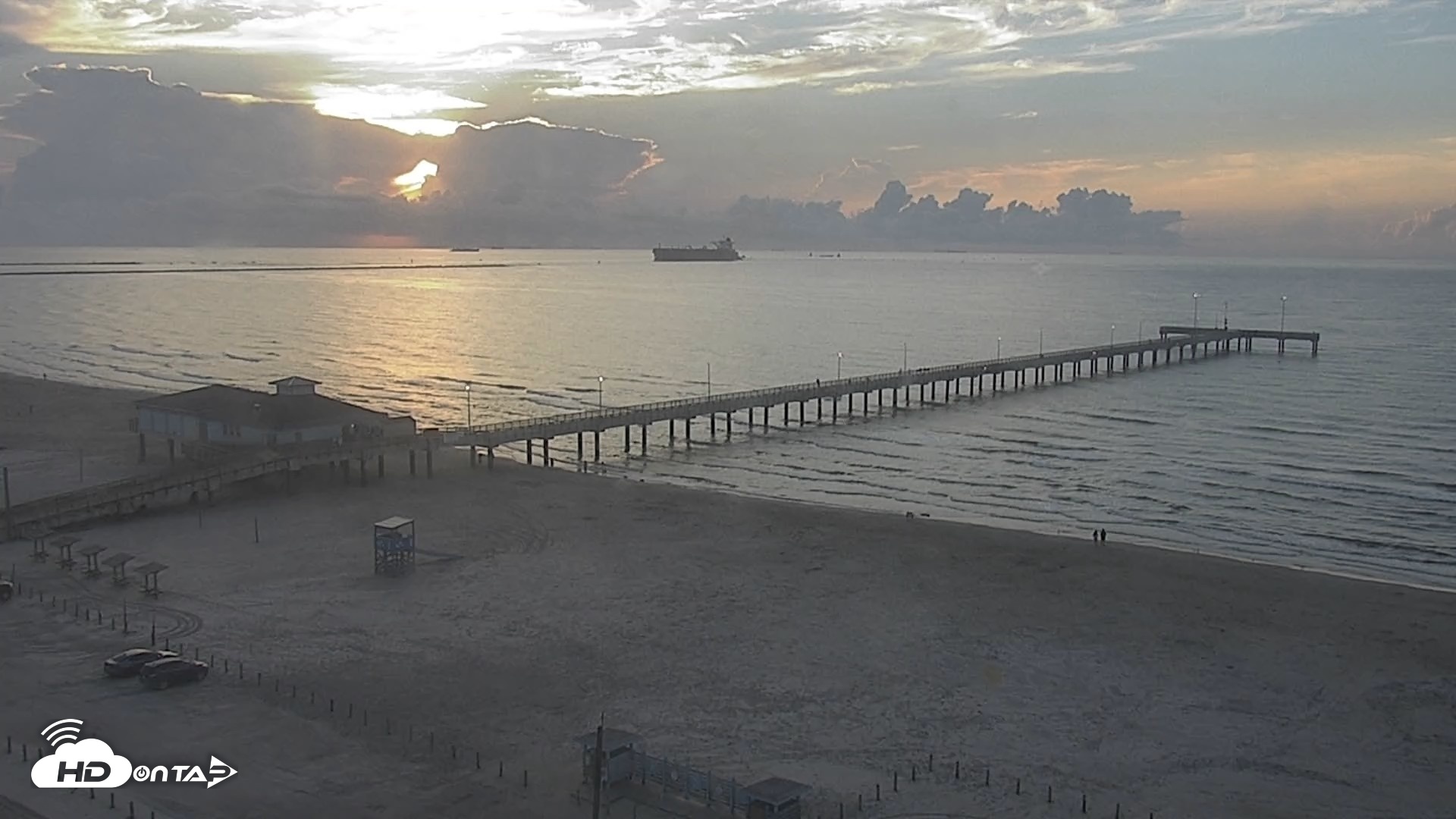 Snapshot of The Dunes - Port Aransas Live Beach Cam taken Aug 28, 2026, 7:25am CDT