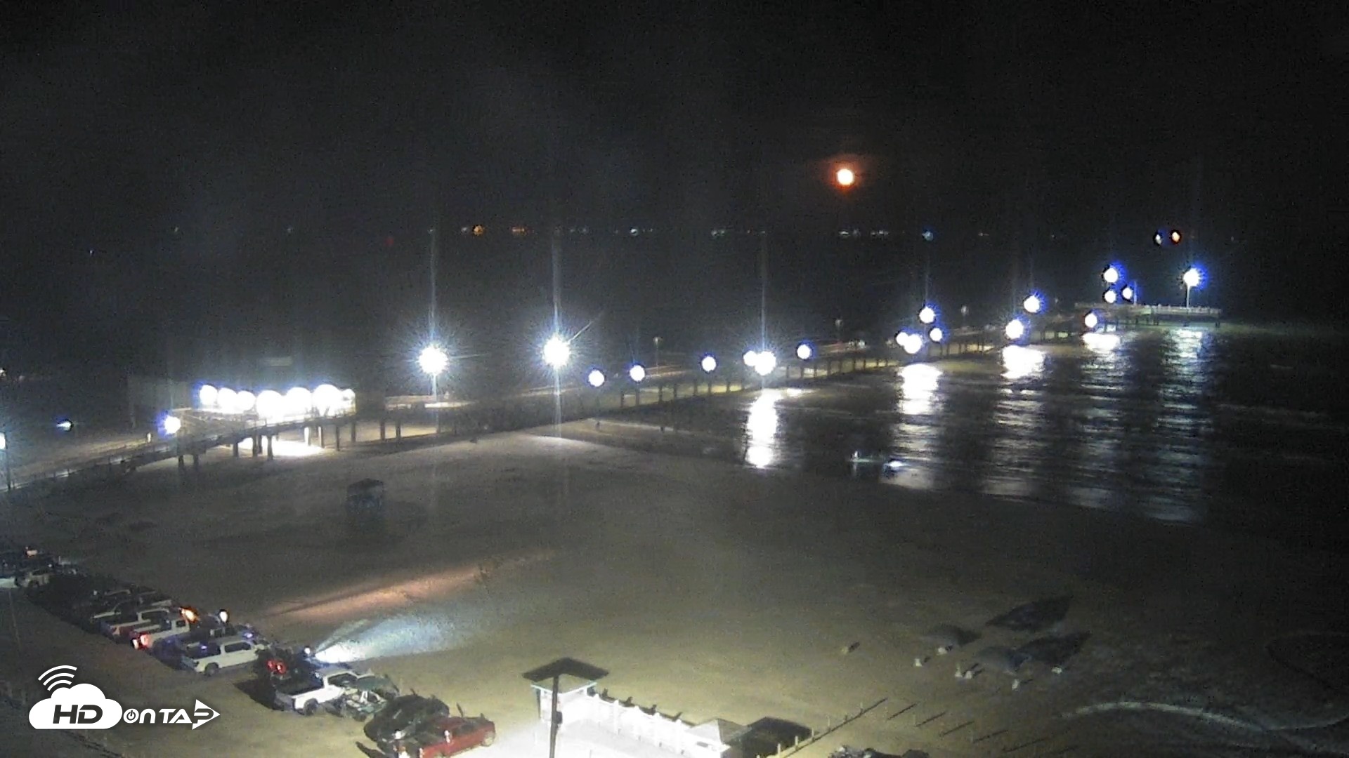 Snapshot of The Dunes - Port Aransas Live Beach Cam taken Jul 31, 2026, 9:57pm CDT