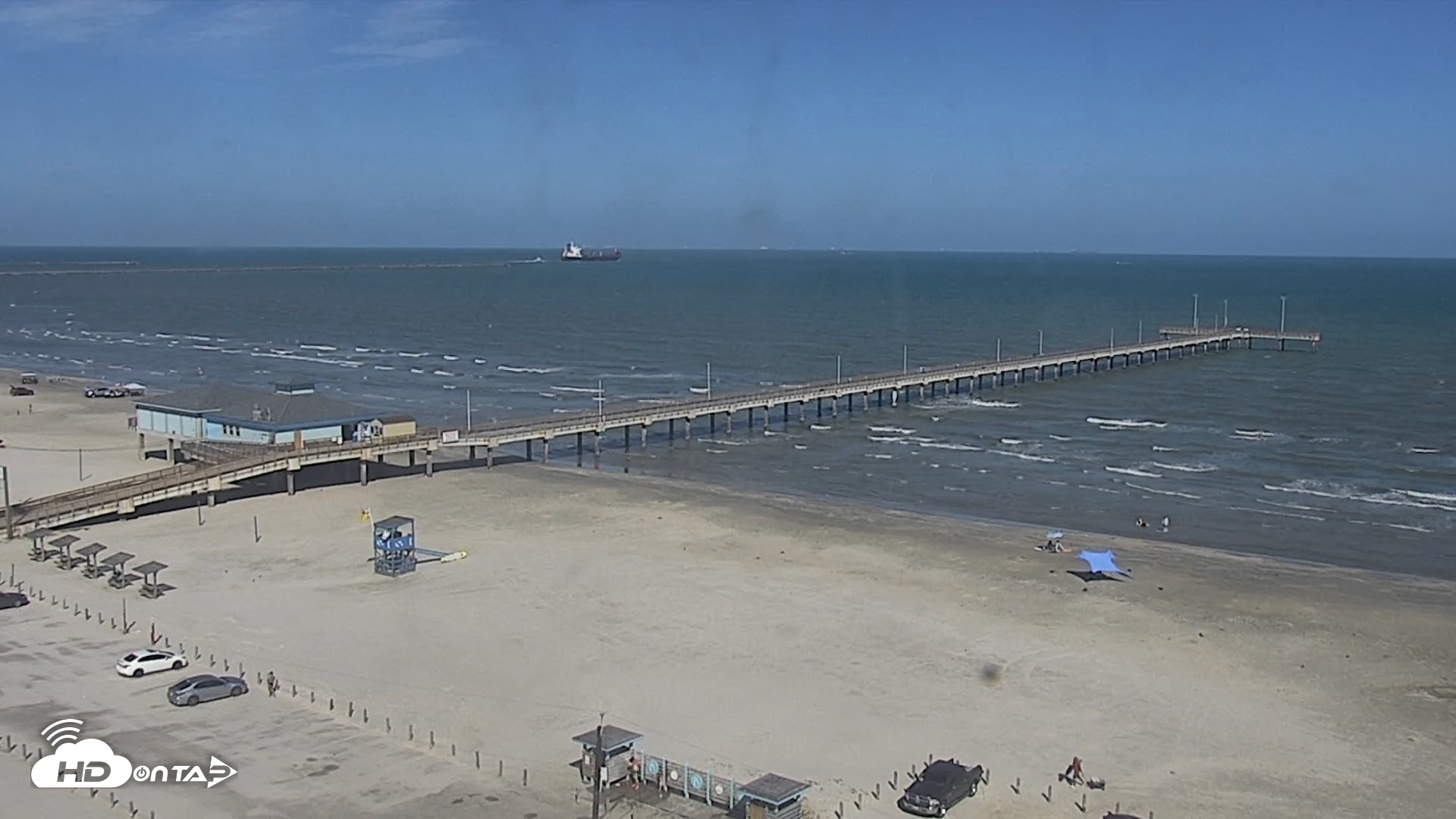 Snapshot of The Dunes - Port Aransas Live Beach Cam taken Aug 18, 2026, 4:51pm CDT