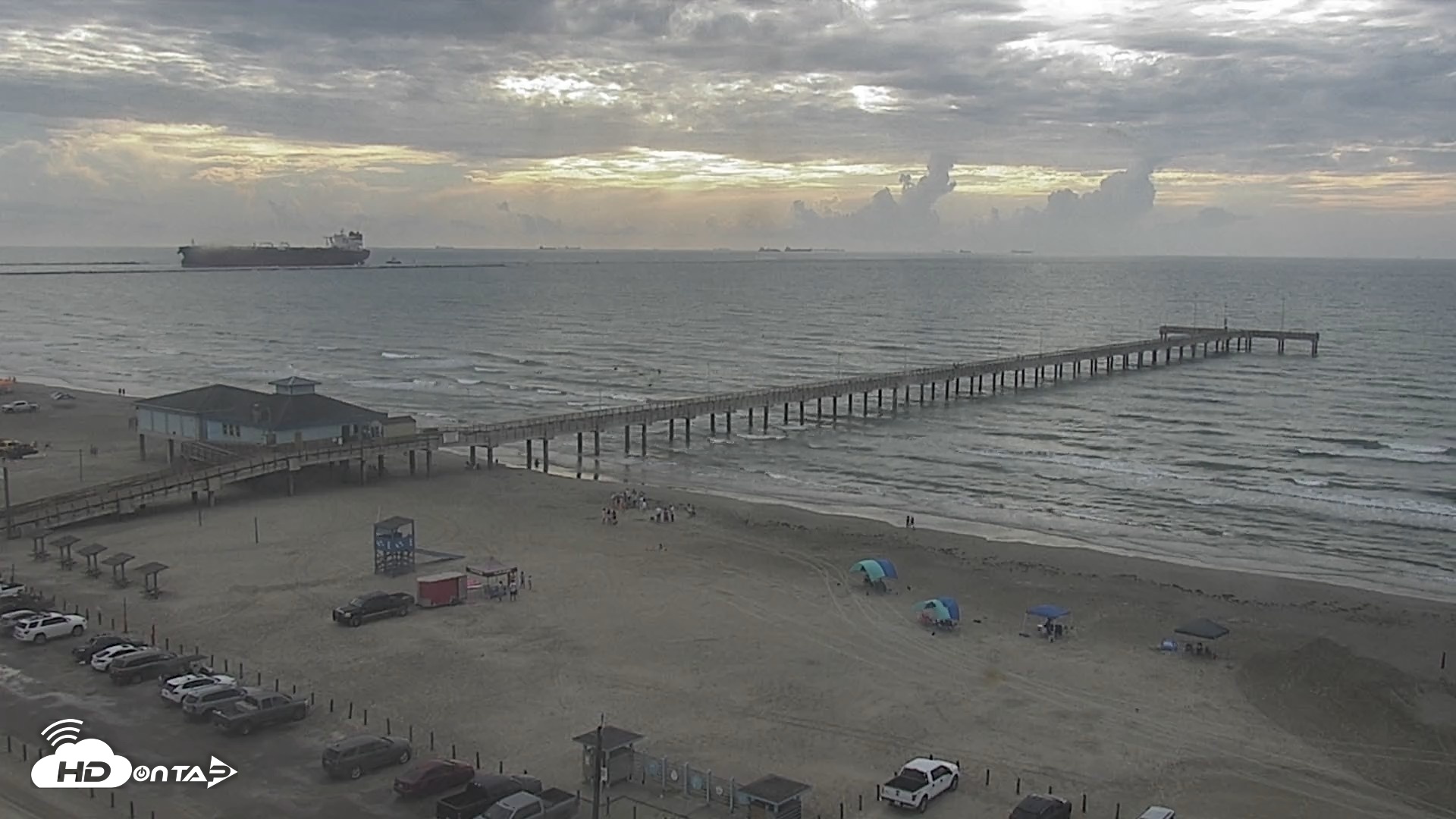 Snapshot of The Dunes - Port Aransas Live Beach Cam taken Sep 5, 2026, 9:08am CDT