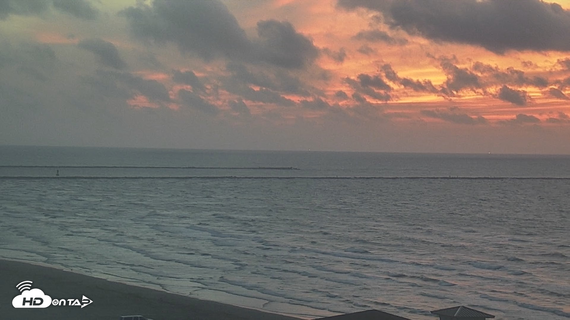 Snapshot of The Dunes - Port Aransas Live Beach Cam taken Sep 2, 2026, 6:54am CDT