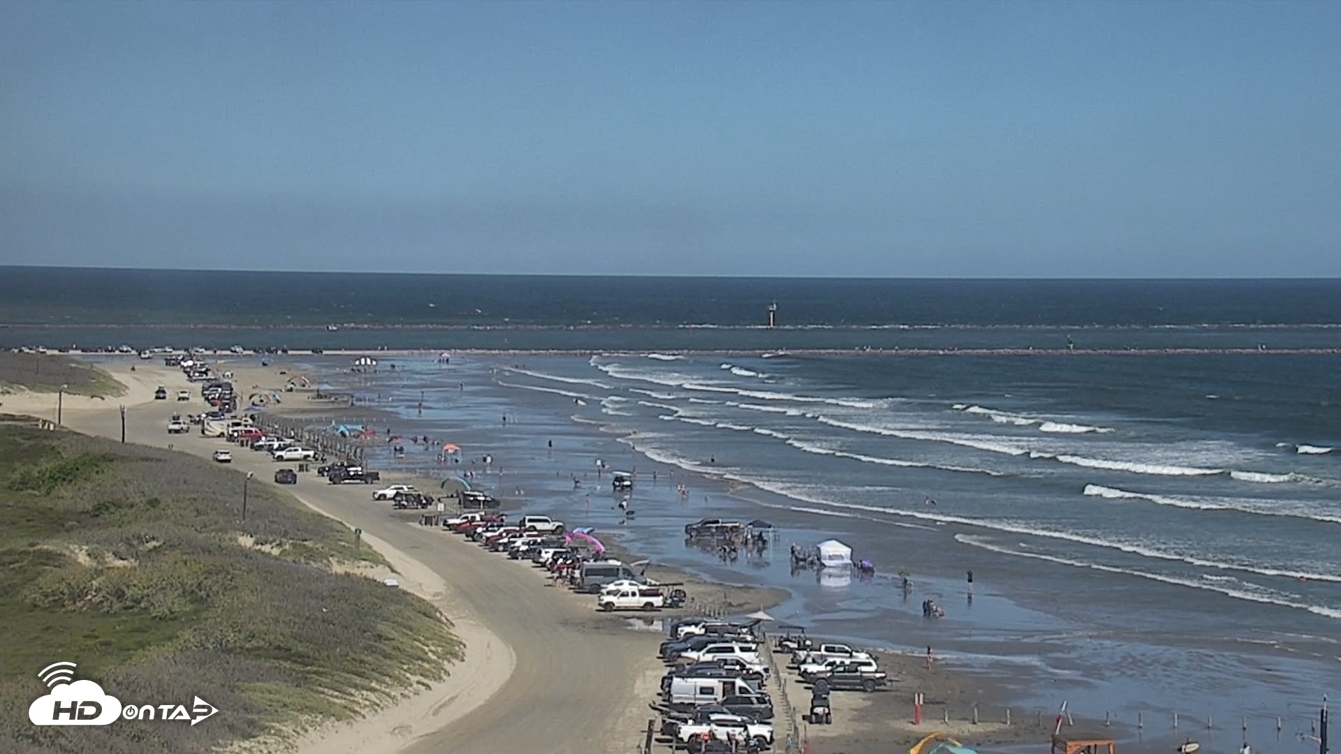 Snapshot of The Dunes - Port Aransas Live Beach Cam taken Oct 9, 2026, 2:45pm CDT