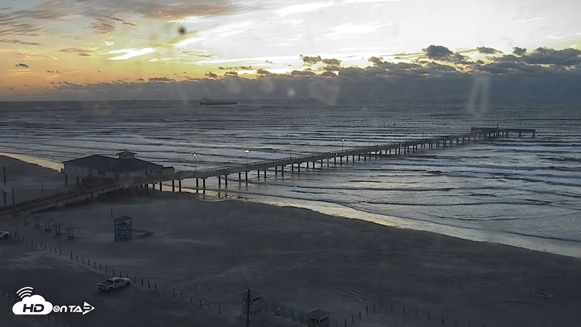 Snapshot of The Dunes - Port Aransas Live Beach Cam taken Oct 17, 2026, 7:29am CDT