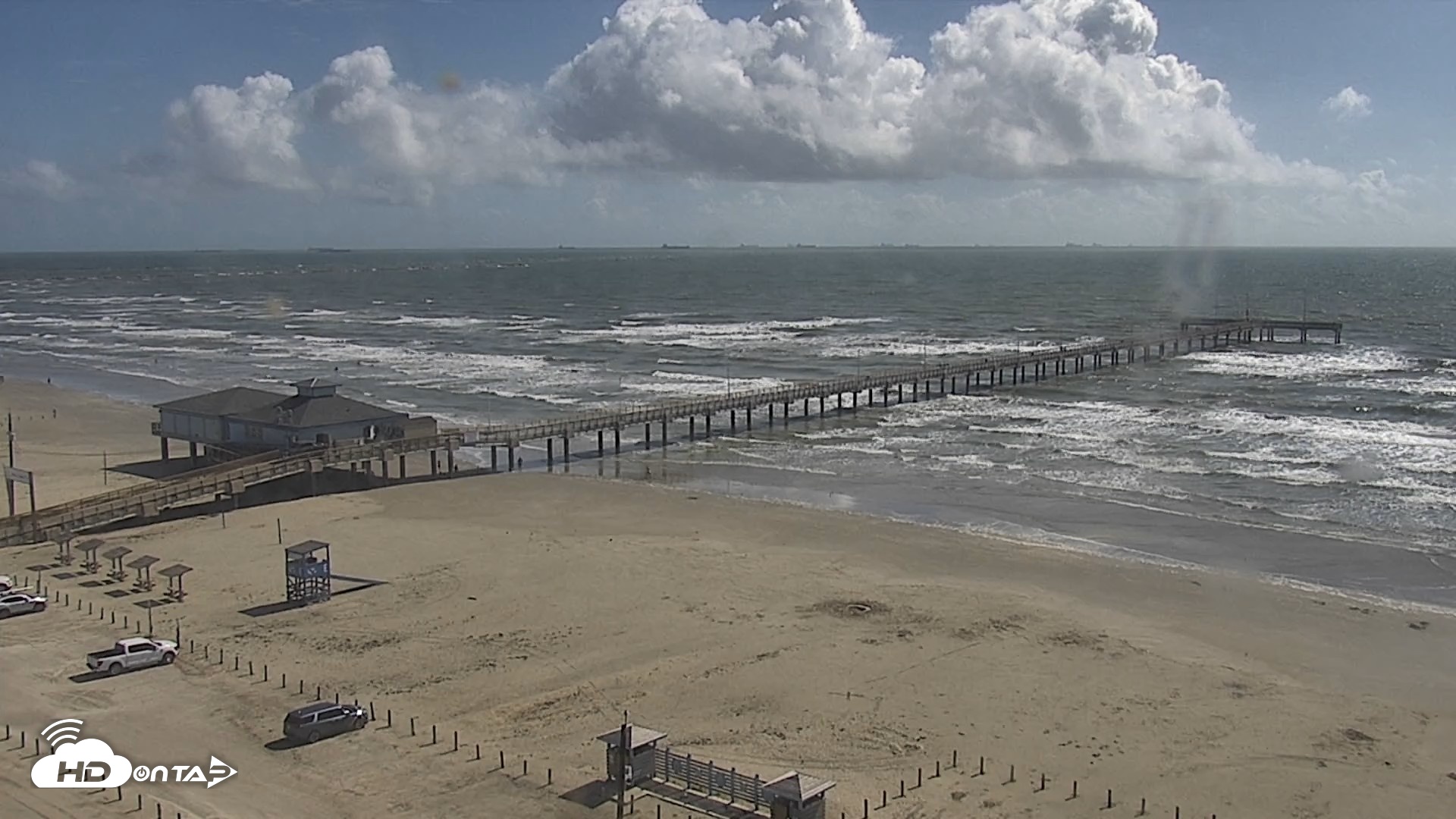 Snapshot of The Dunes - Port Aransas Live Beach Cam taken Oct 13, 2026, 11:33am CDT