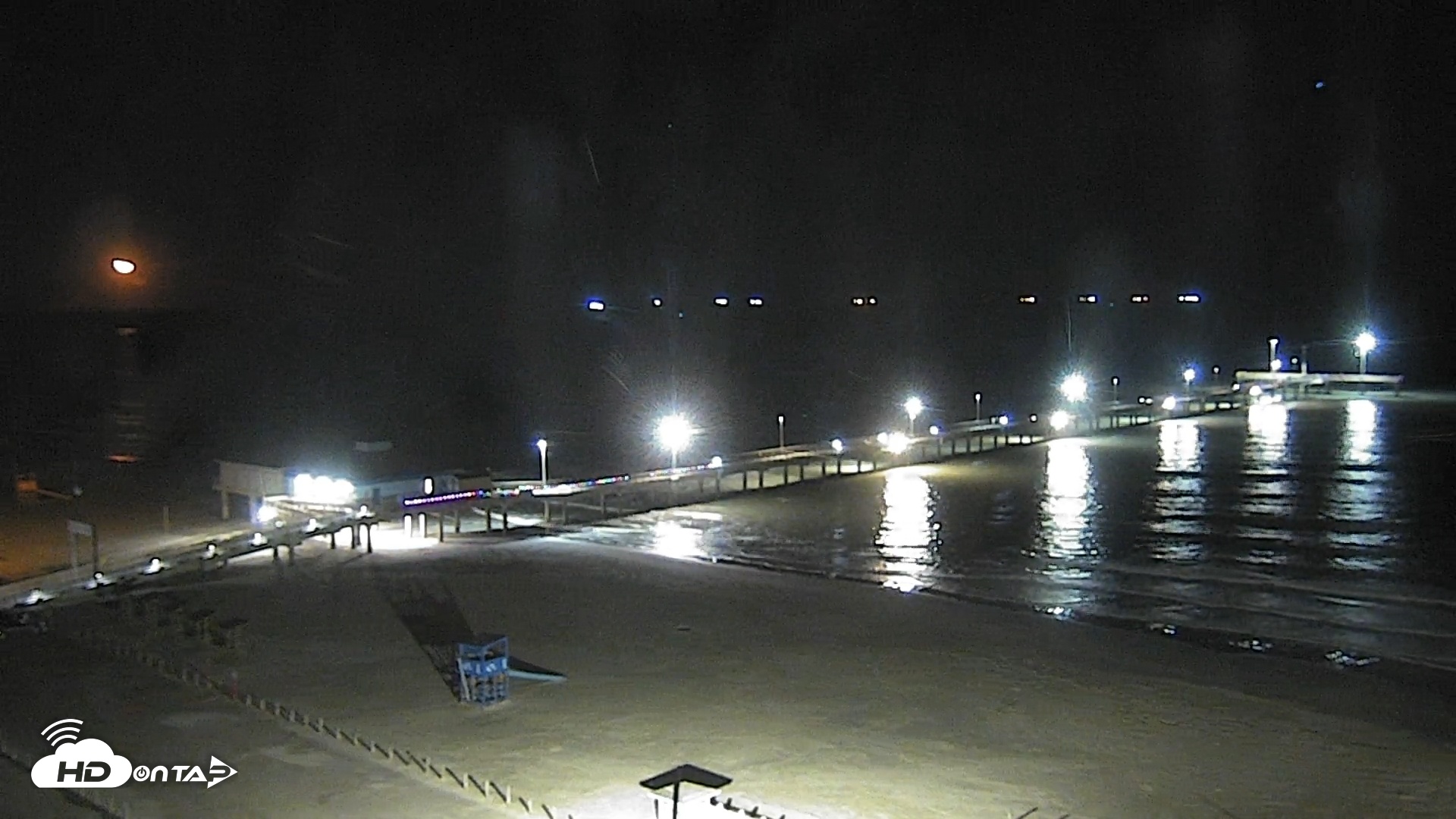Snapshot of The Dunes - Port Aransas Live Beach Cam taken Nov 10, 2025, 11:07pm CST