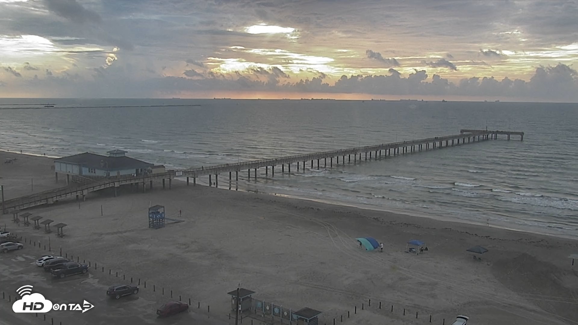 Snapshot of The Dunes - Port Aransas Live Beach Cam taken Sep 5, 2026, 8:05am CDT
