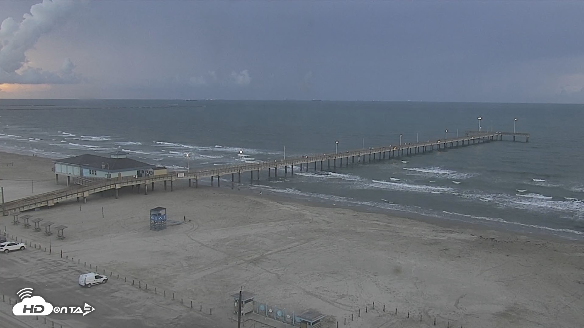 Snapshot of The Dunes - Port Aransas Live Beach Cam taken Sep 10, 2026, 7:42am CDT