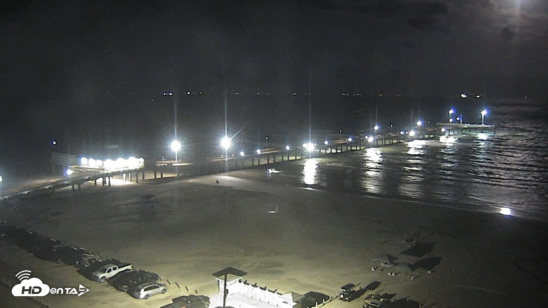 Snapshot of The Dunes - Port Aransas Live Beach Cam taken Jul 29, 2026, 9:39pm CDT