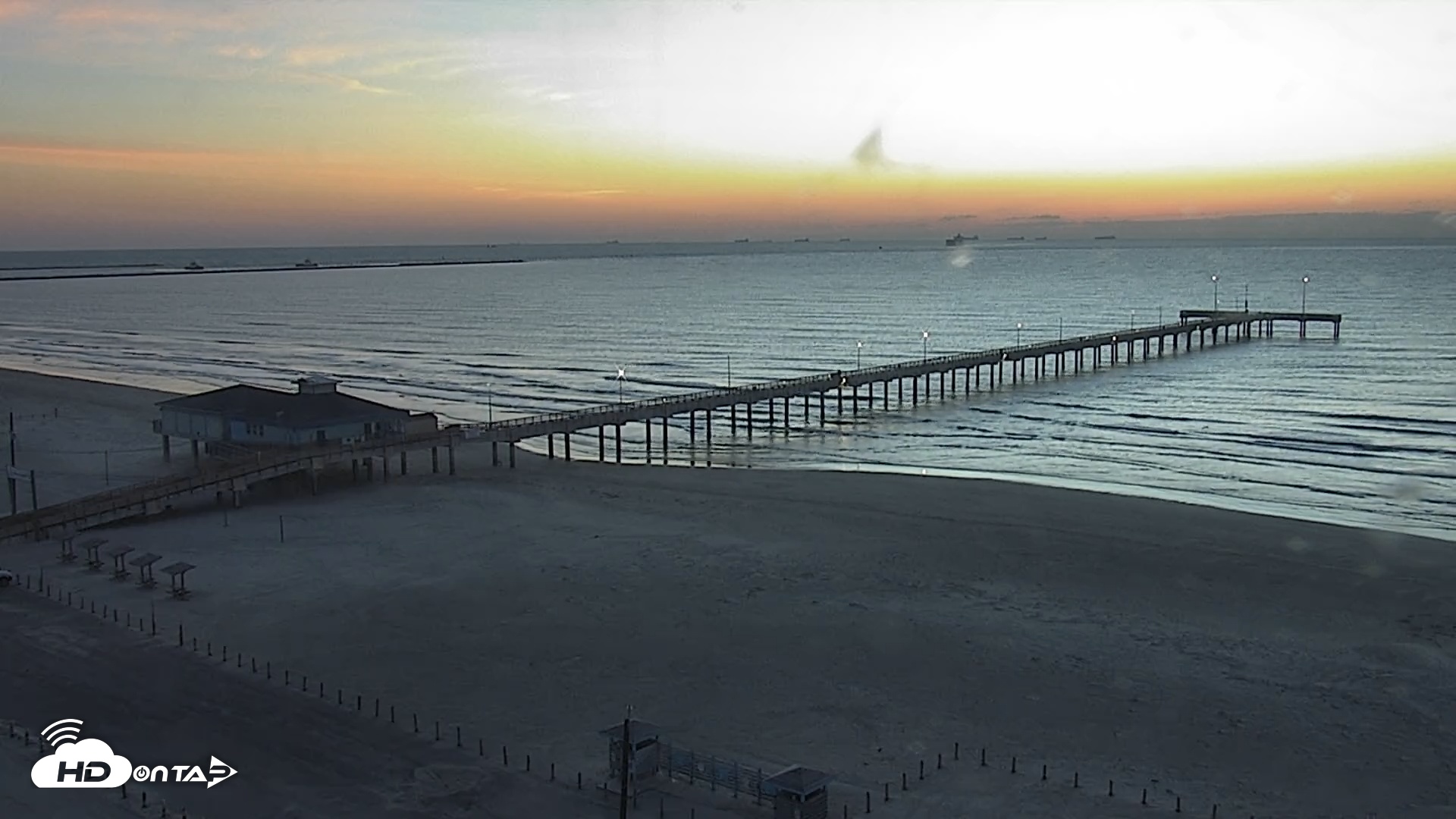 Snapshot of The Dunes - Port Aransas Live Beach Cam taken Jan 28, 2026, 7:10am CST